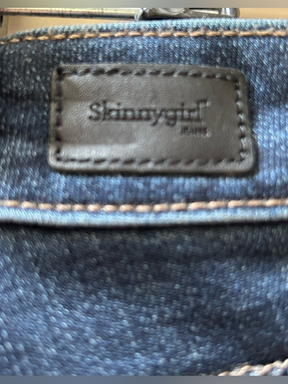 Skinnygirl Broadway High-Rise Dark Blue Skinny Jeans Leopard Side Stripe Size 12 - Picture 7 of 15